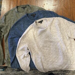 Banana Republic Cotton Crewneck Sweaters - Green, Blue, Gray